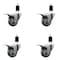 Service Caster 3'' SS Gray Poly Swivel 1-1/2'' Expanding Stem Caster Set Total Lock Brake, 4PK SCC-SSEXTTL20S314-PPUB-112-4 - alternate 1